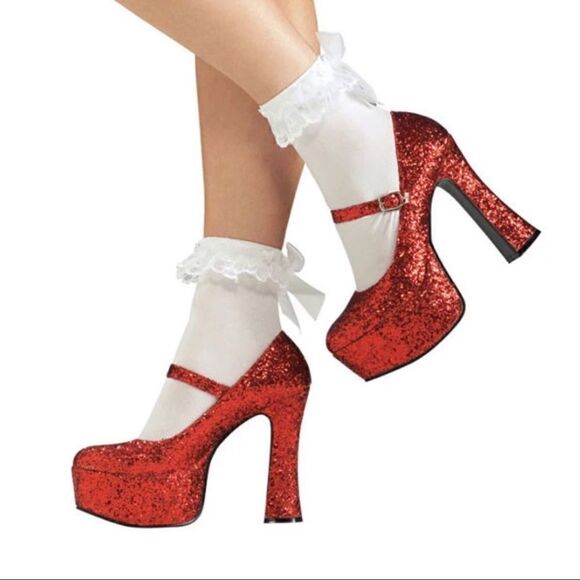 Wizard of Oz Ruby Platform Slippers Sz L - Picture 2 of 8